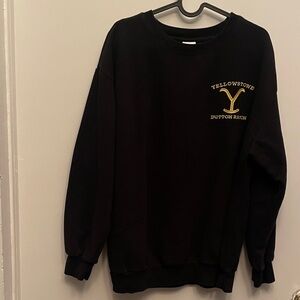 Yellowstone Dutton Ranch embroidered Black Crewneck Sweatshirt